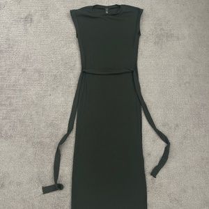 Midi dark green sleeveless dress by Alya